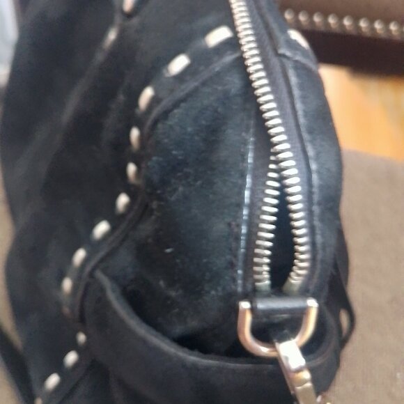 Michael Kors Black Suede Leather Fringe Shoulder Bag - Picture 5 of 8